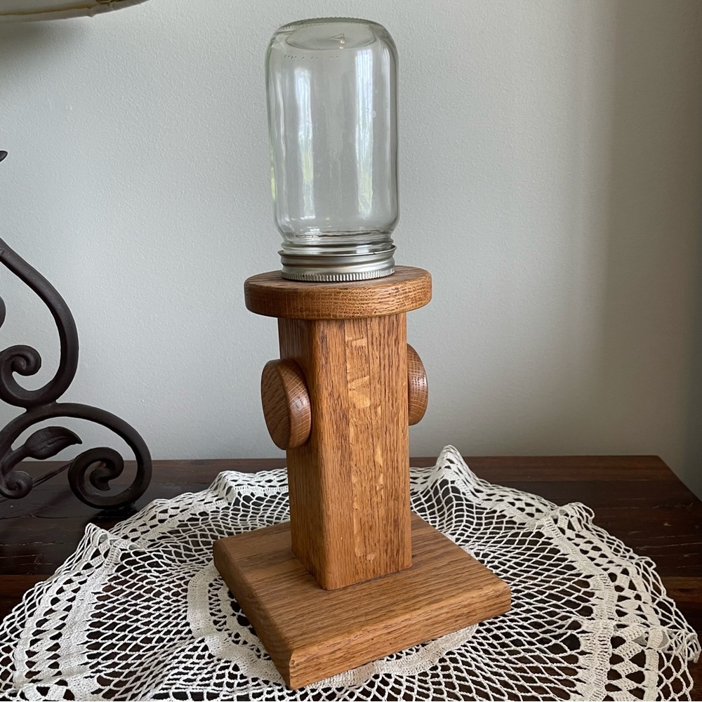 Tabletop Mini Candy or Nut Dispenser, Wooden Handmade Candy Dispenser, Nuts Jar - Picture 3 of 8